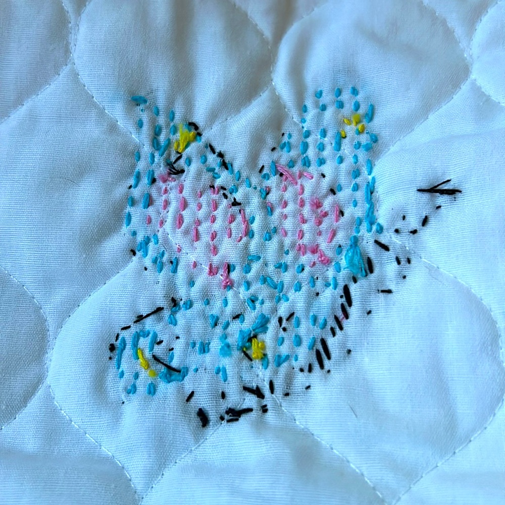 Eeyore Hand-Embroidered Baby Quilt Cross-stitched Infant Blanket Disney Pooh - Picture 7 of 7